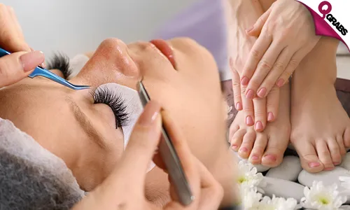 Eyelash Extensions OR Mani-Pedi with Polish at Salon Cut by W!